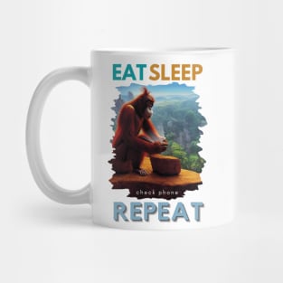 Eat, Sleep, Check Phone, Repeat - funny phone addict print Mug